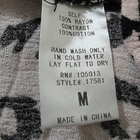 Savanna Jane Floral Embroidered Leopard Print Fiesta Shirt Size Medium - Picture 7 of 7